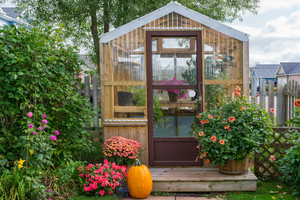 A fiberglass door in an outdoor setting.